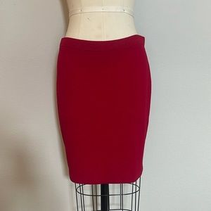St. John Red Knit Skirt 6/8